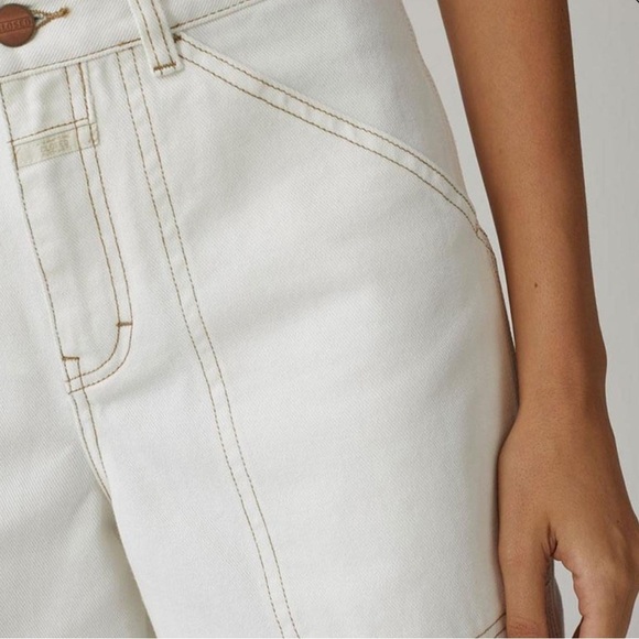 Closed Leyton Ultra High-Rise Cropped Wide-Leg Carpenter Jeans Gray Grey Sz 28 - Picture 13 of 16